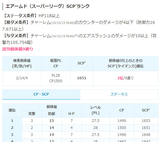 個体 値 チェッカー pvp