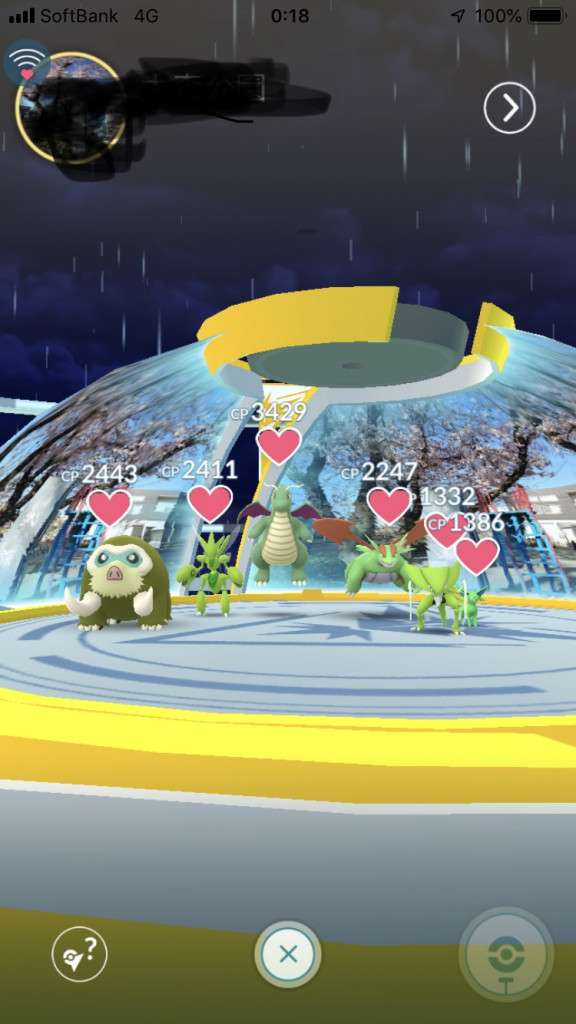 ポケモンgo ある程度前のやつだけど 全員黄色で色違い 色違いで色統一ジム