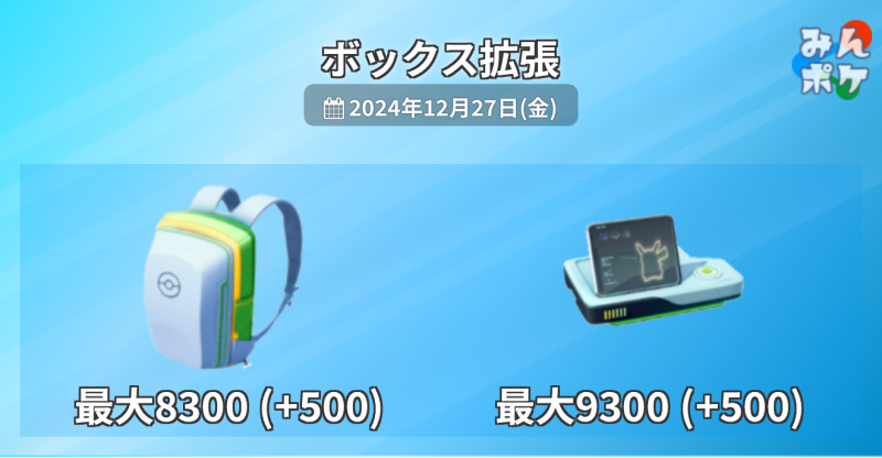 ポケモンGO】ボックス上限が500アップ！