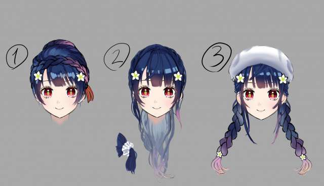 白猫 バレンタインフェイを捏造しようと思うのですが まず髪型 どれ